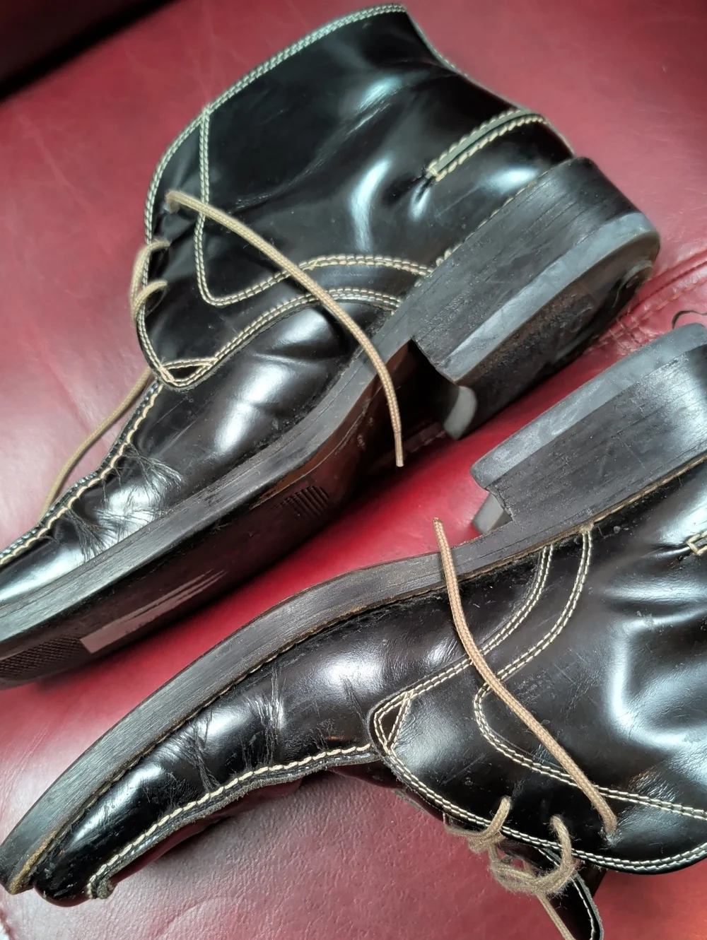 San Marina Paris Black Leather Lace Up Dress Shoes Loafers Square Toe Men's 40 - Picture 7 of 10